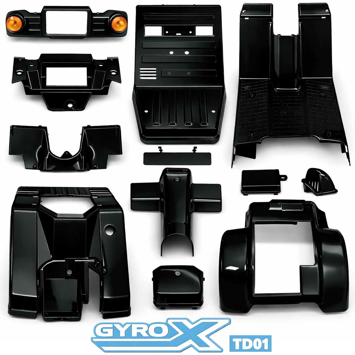 ジャイロX TD01 外装カウル 15点セット 塗装済み 艶あり ブラック
