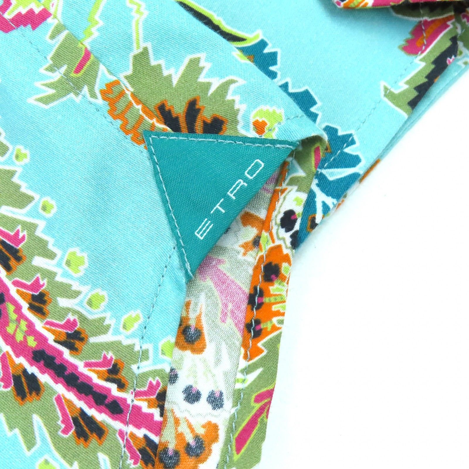 未使用品△ETRO エトロ 23SS コットン100％ ペイズリー柄 ロゴボタン