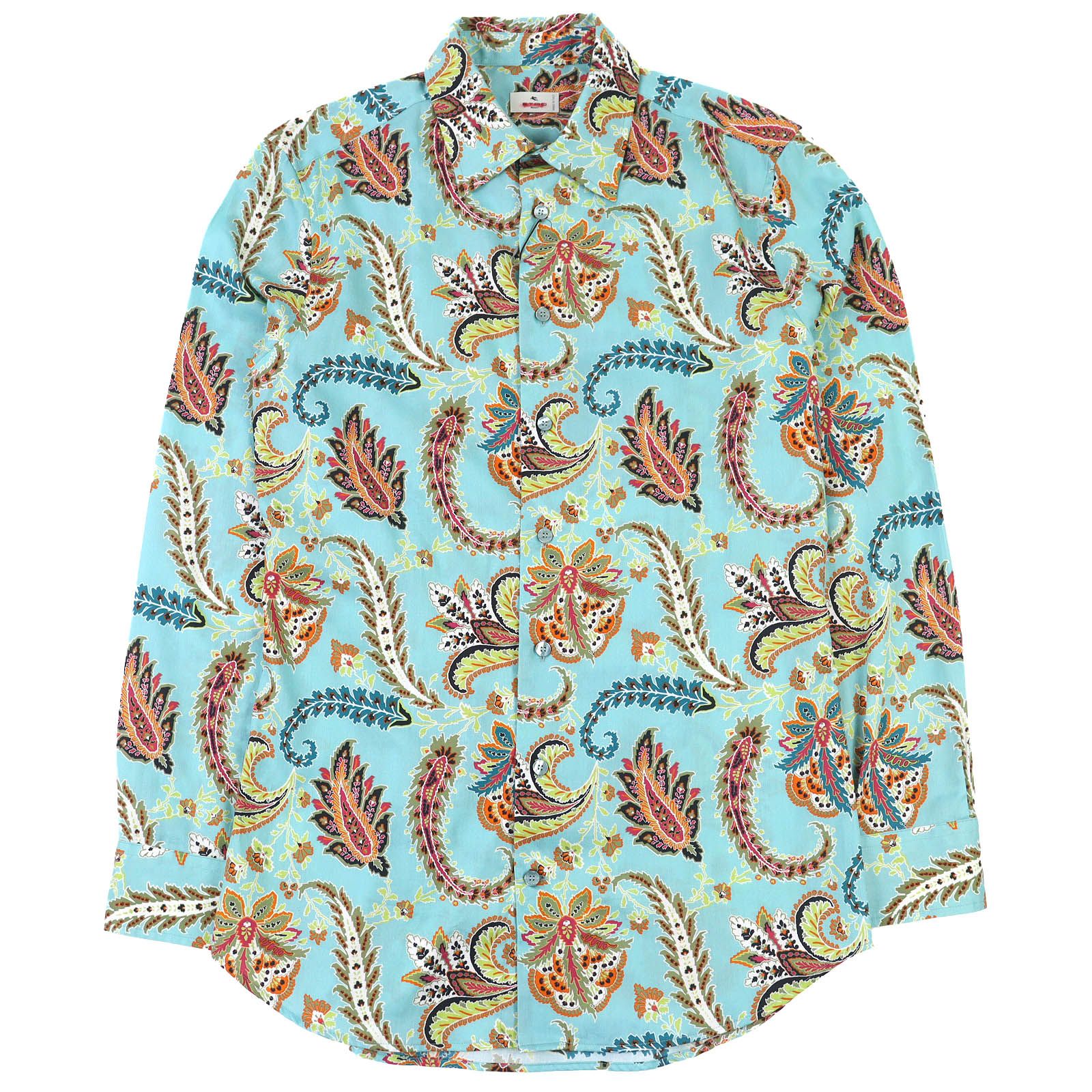 未使用品△ETRO エトロ 23SS コットン100％ ペイズリー柄 ロゴボタン