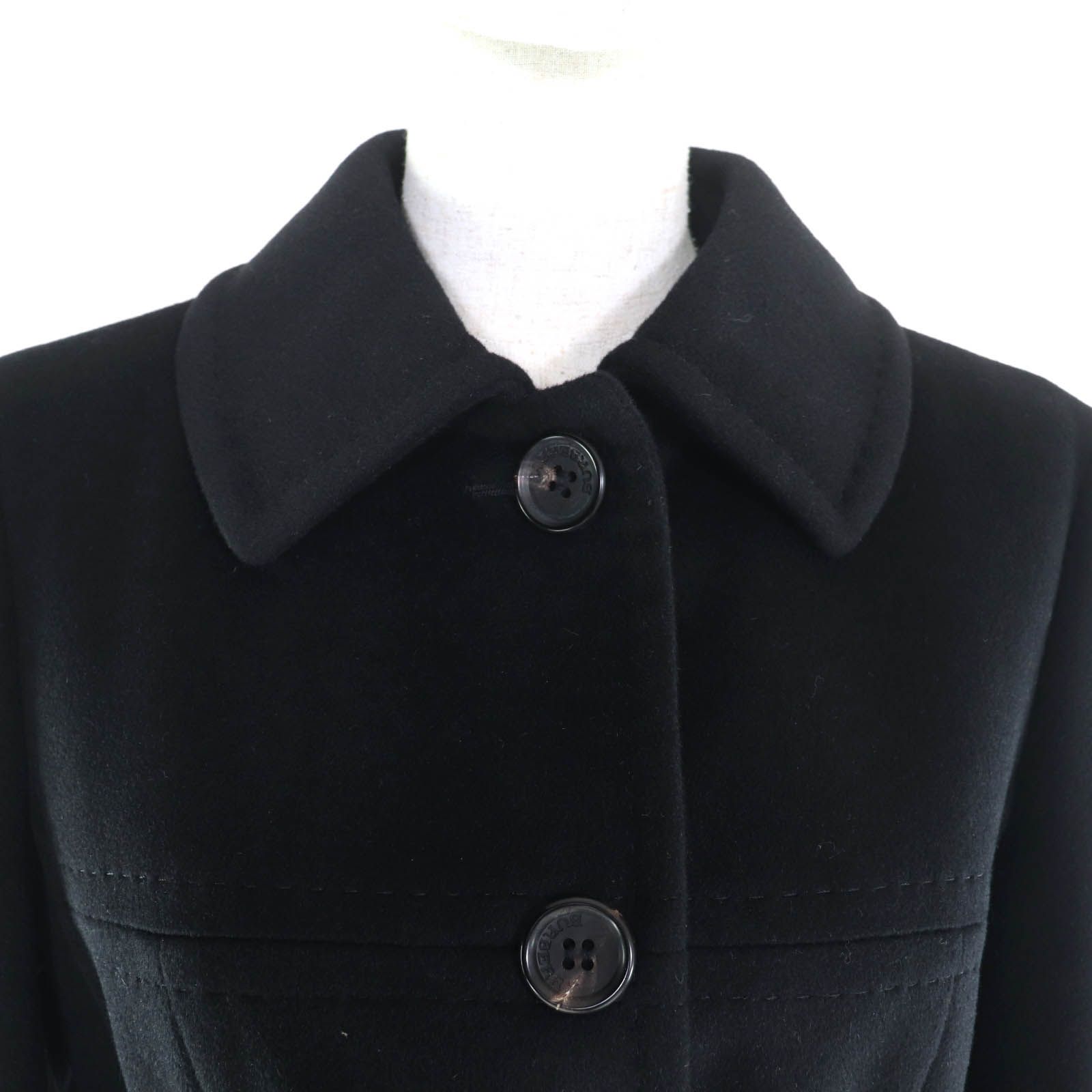 未使用級極美品★ BURBERRY LONDON ベルト付 ウールコート 黒40 BURBERRY - 美品 バーバリー BURBERRY コート ウール カシミヤ ダブル