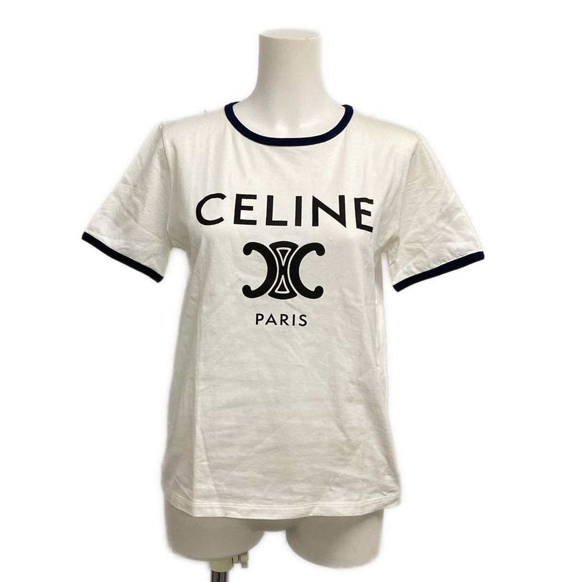 CELINE ホワイト Tシャツ 半袖 CELINE（セリーヌ） Tシャツ 2X761671Q.01EA レディース 半袖