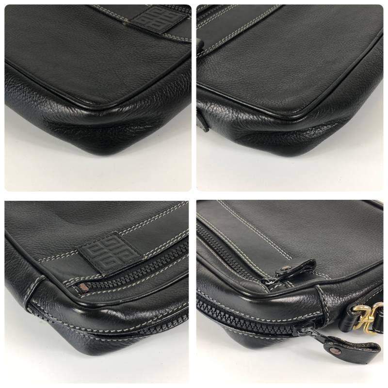 美品 ジバンシー 4Gロゴ セカンドバッグ レザー ブラック - メルカリ