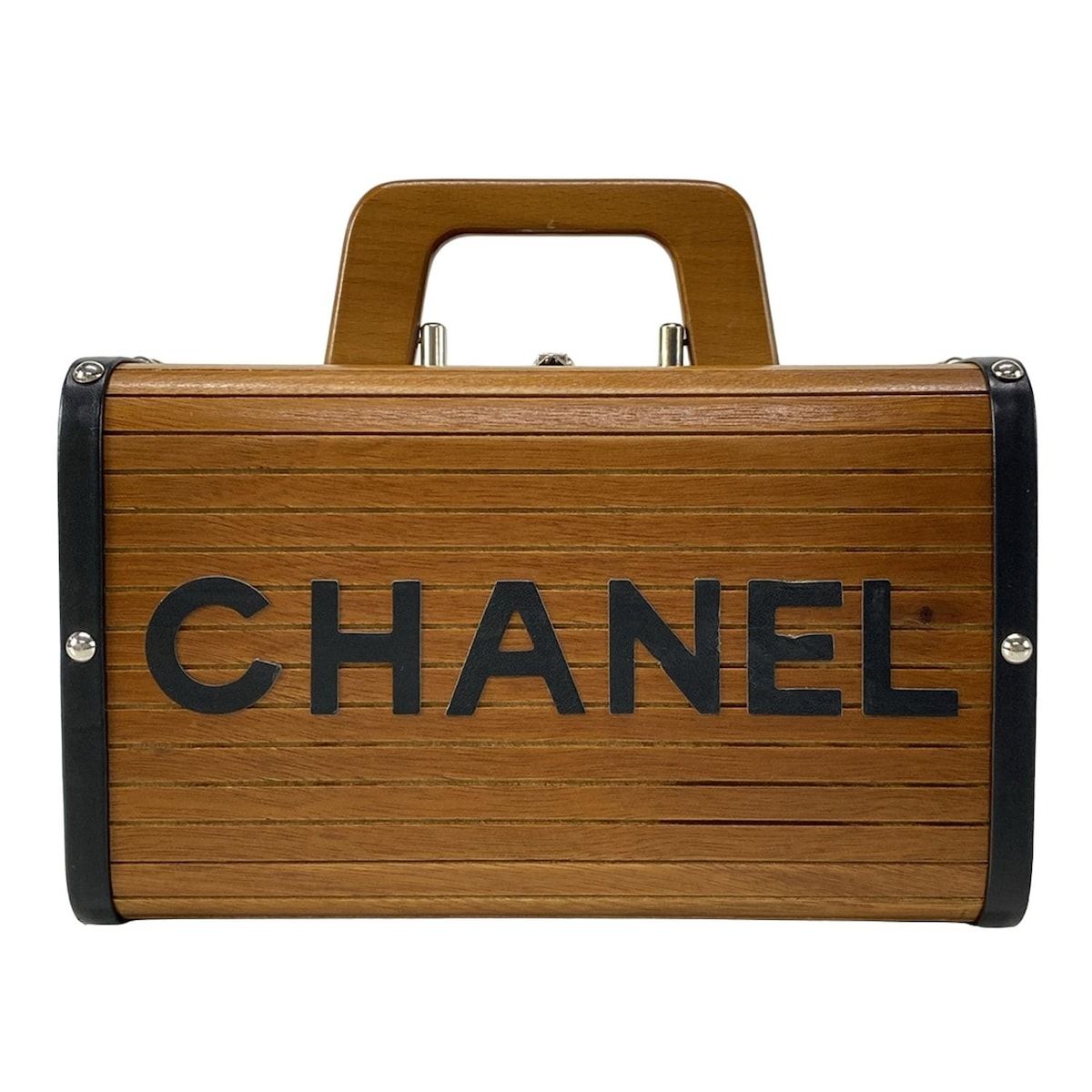 CHANEL(シャネル) バニティバッグ - ブラウン×黒 ウッドバニティ