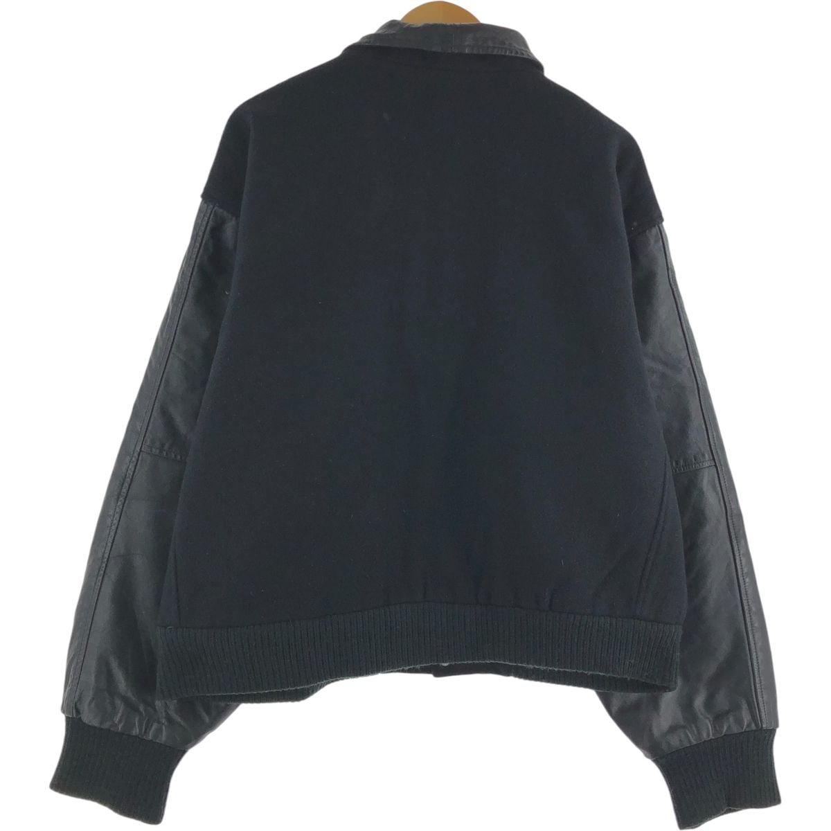 古着 90年代 Nemesis 襟付き 中綿入り 袖革ウールスタジャン アワード