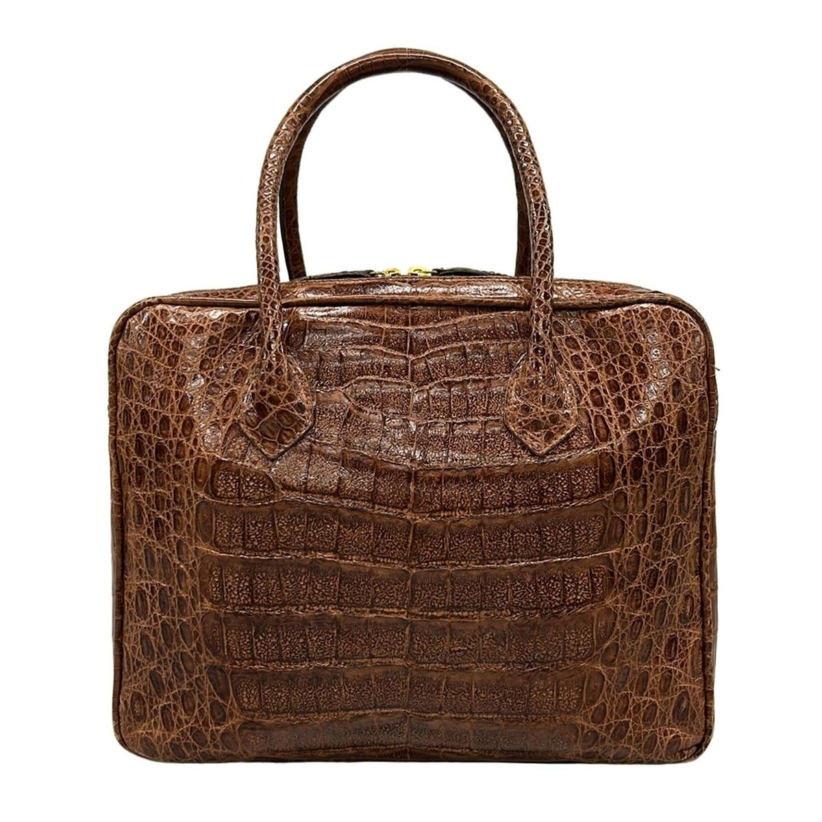 ロエベ　 ダークブラウン レザー ハンドバッグ LOEWE（ロエベ） ハンドバッグ がま口 カーフレザー ブラウン