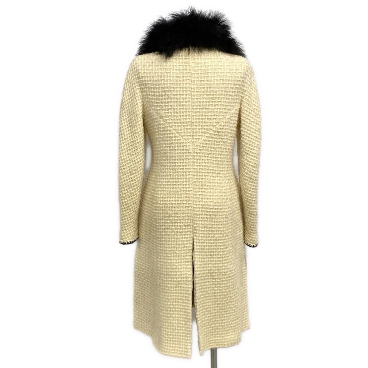 CHANEL(シャネル) コート サイズ36 S レディース P16680 アイボリー×黒  