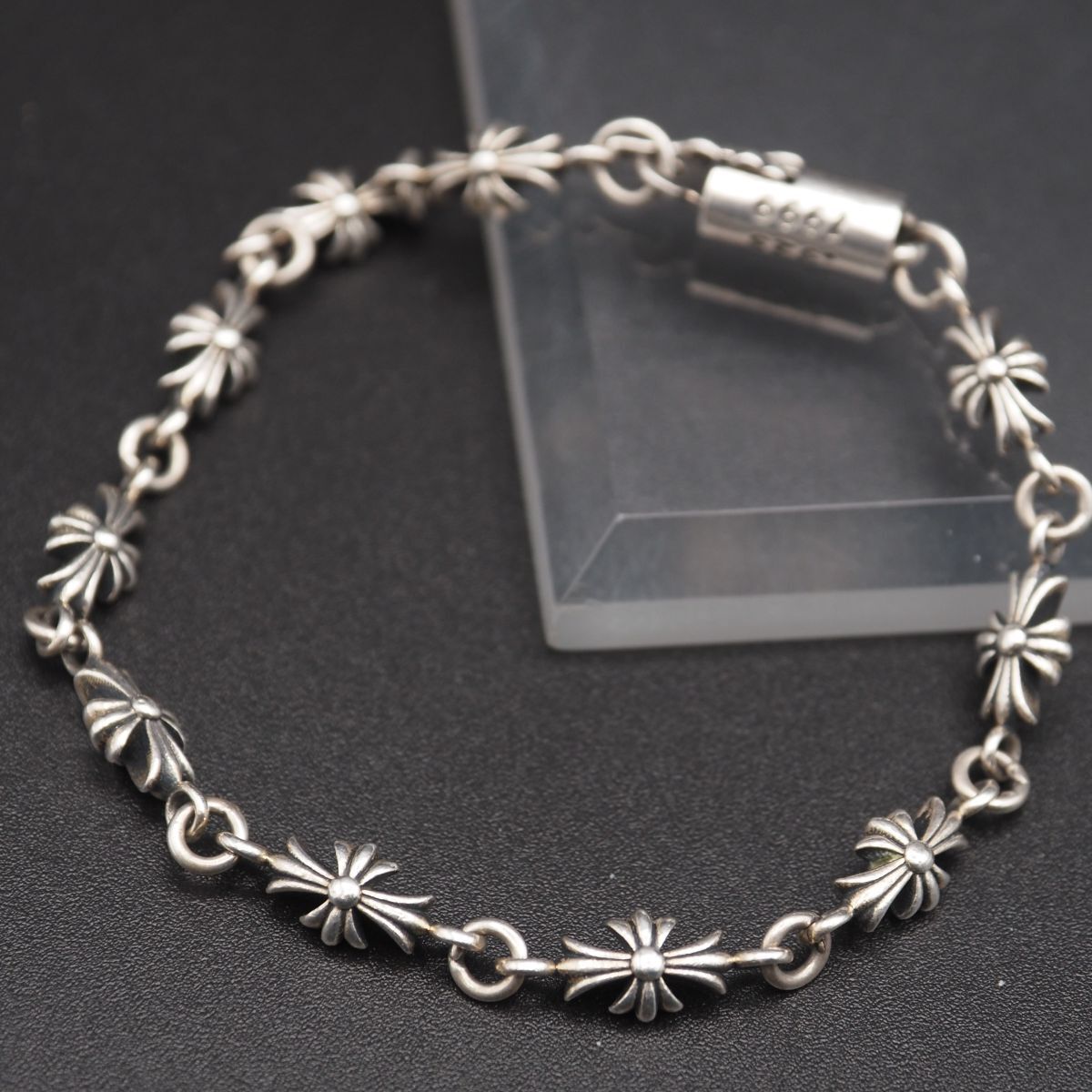 クロス ブレスレット 925刻印　アンティーク　アクセサリー メンズ レディース M302 ヴィンテージ 925刻印 ブレスレット クロス デザイン シルバー