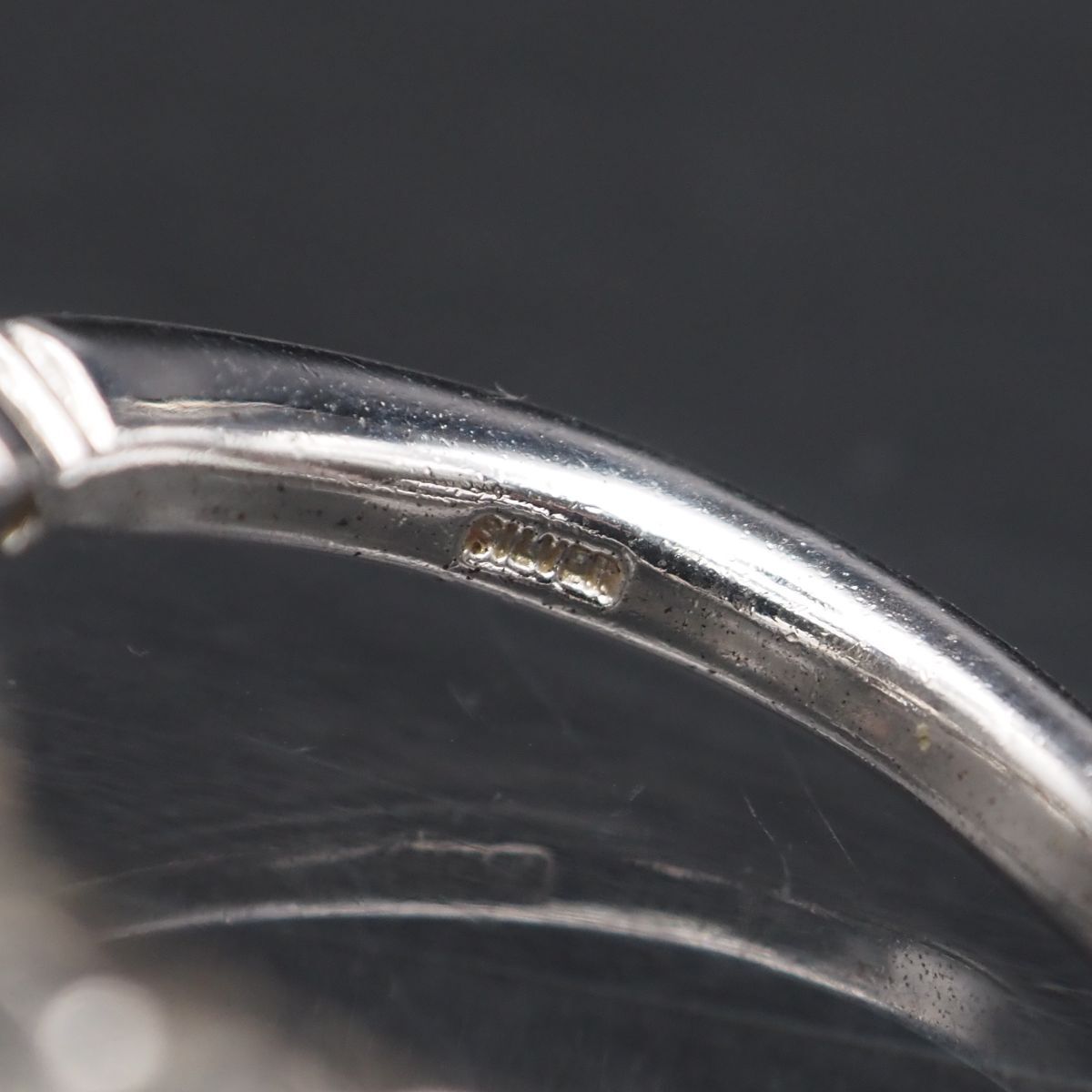 M766 ダイヤモンド風 SILVER刻印 リング デザイン シルバー 指輪 9号