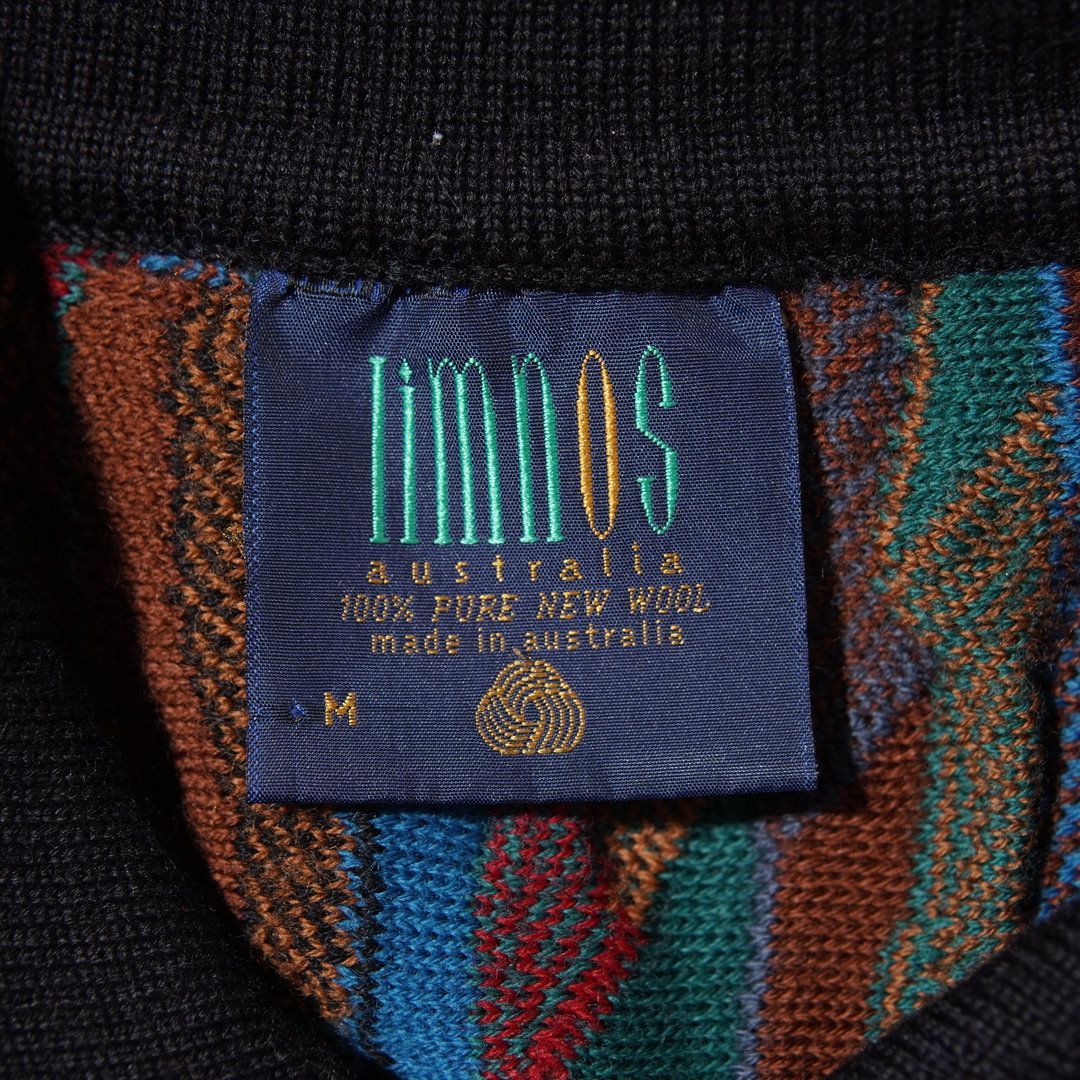 極美品 90s オーストラリア製 リムノス 3Dニット 立体編み ウール