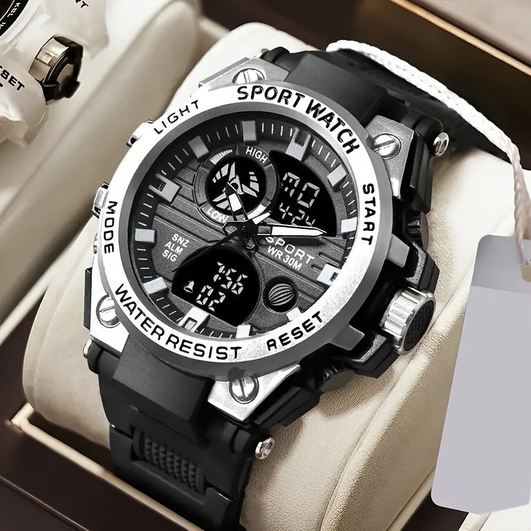 高機能】デュアル表示 デジタル アナログ 腕時計 クロノグラフ