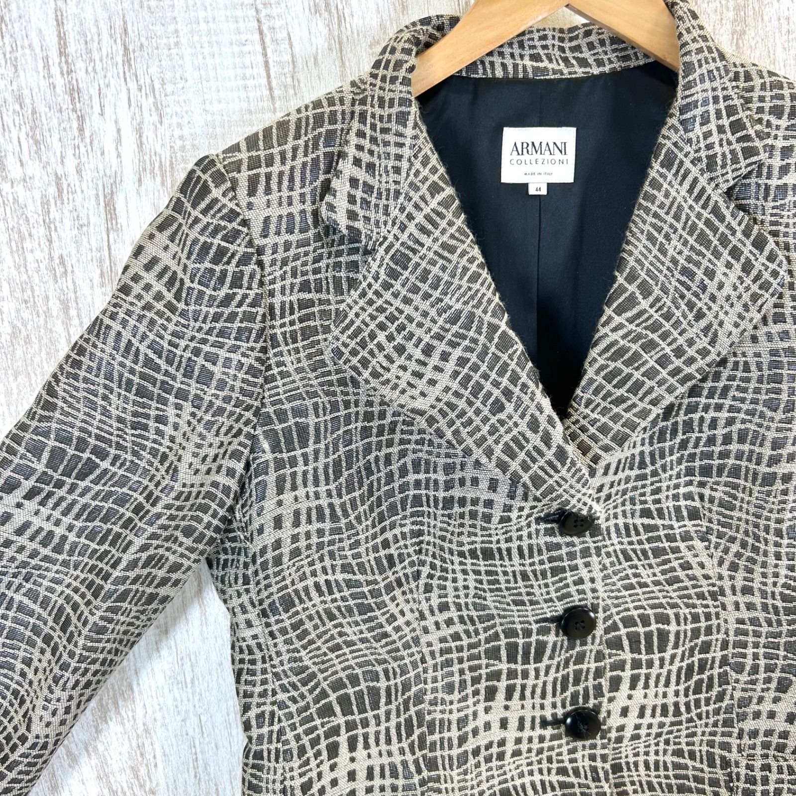 レディース ARMANI COLLEZIONI チェック柄 テーラードジャケット 40