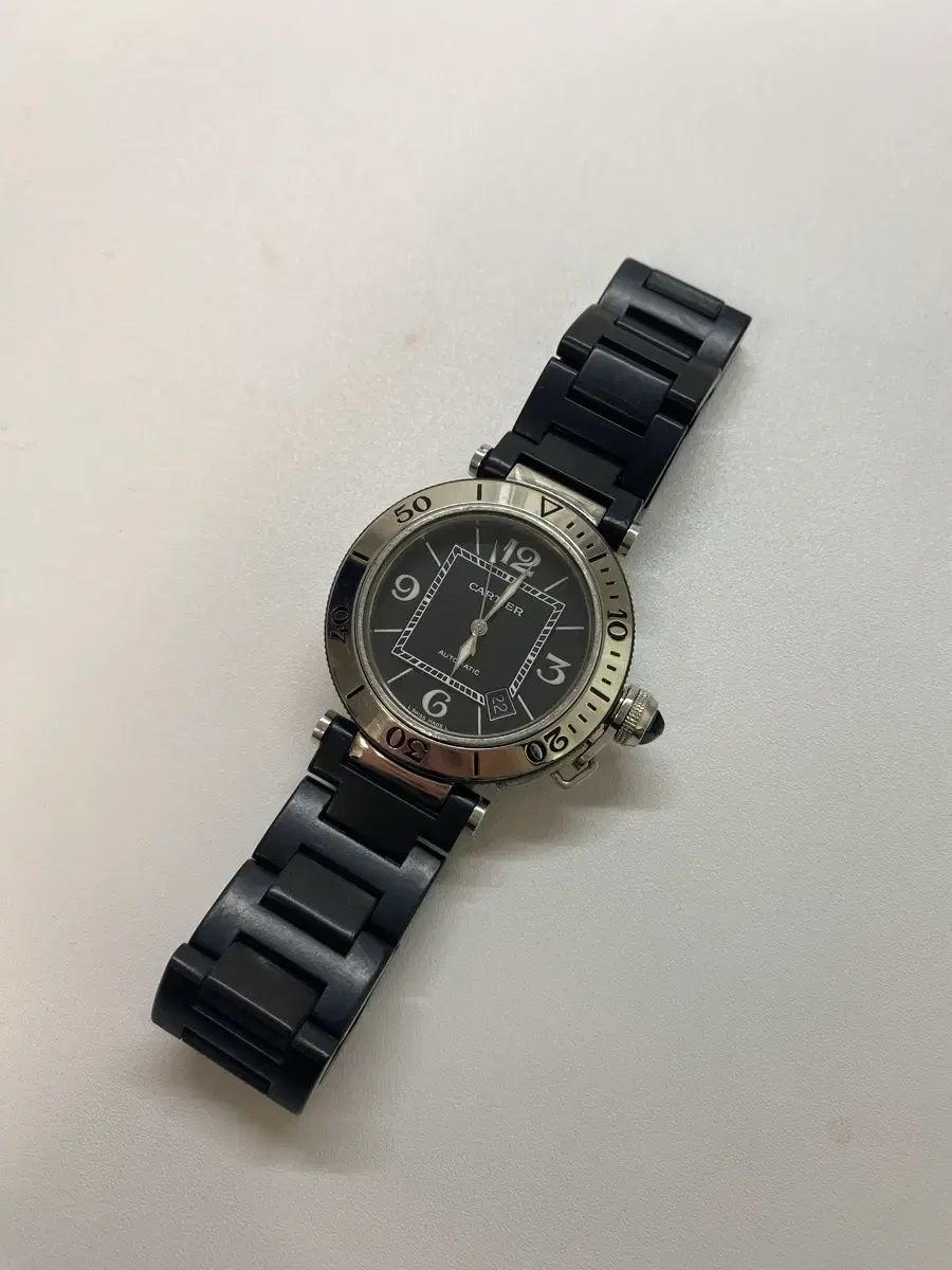 カルティエ パシャ ドゥ カルティエ オートマチック ブラック ラバー 正規品