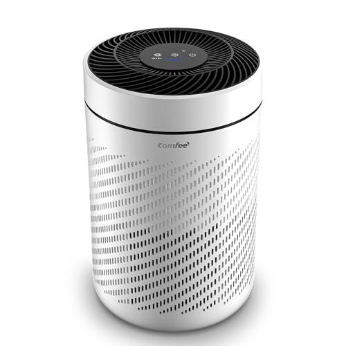 COMFEE 空気清浄機 19畳 HEPA フィルター 360°吸気口 風量3段階 卓上 脱臭 除菌 集じん 小型 省エネ ペットの毛 花粉 ハウスダスト おやすみモード 強力 PM 2 5 コンパクト ホワイト 7 cacba 76