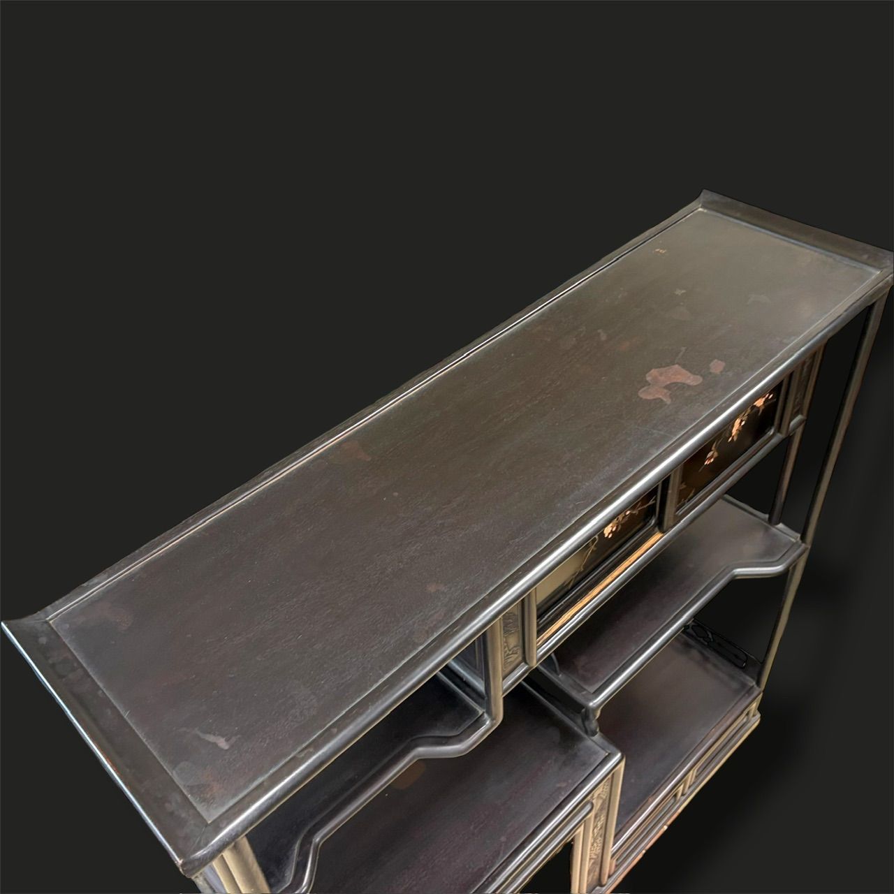 中国漆塗りキャビネット　花鳥図　飾り棚　アンティーク調家具 中国漆塗りキャビネット 花鳥図 飾り棚 アンティーク調家具