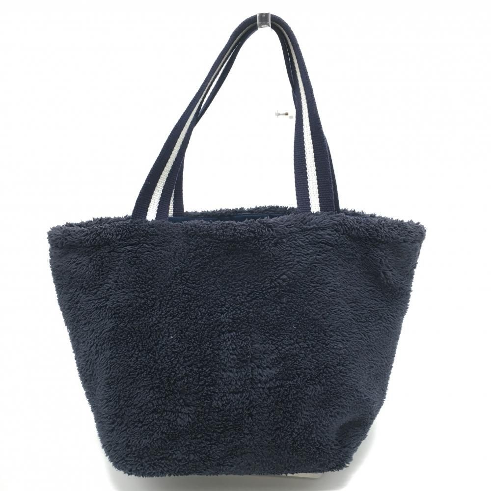 ムータマリン ボアカートバッグ ネイビー ロゴワッペン 内側ポケット