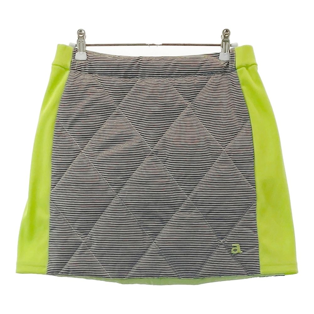 サイズ：38 ARCHIVIO アルチビオ ダウンスカート ボーダー柄 グリーン