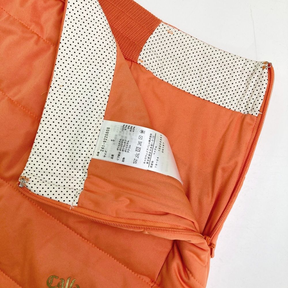 サイズ：S CALLAWAY キャロウェイ 中綿スカート オレンジ系