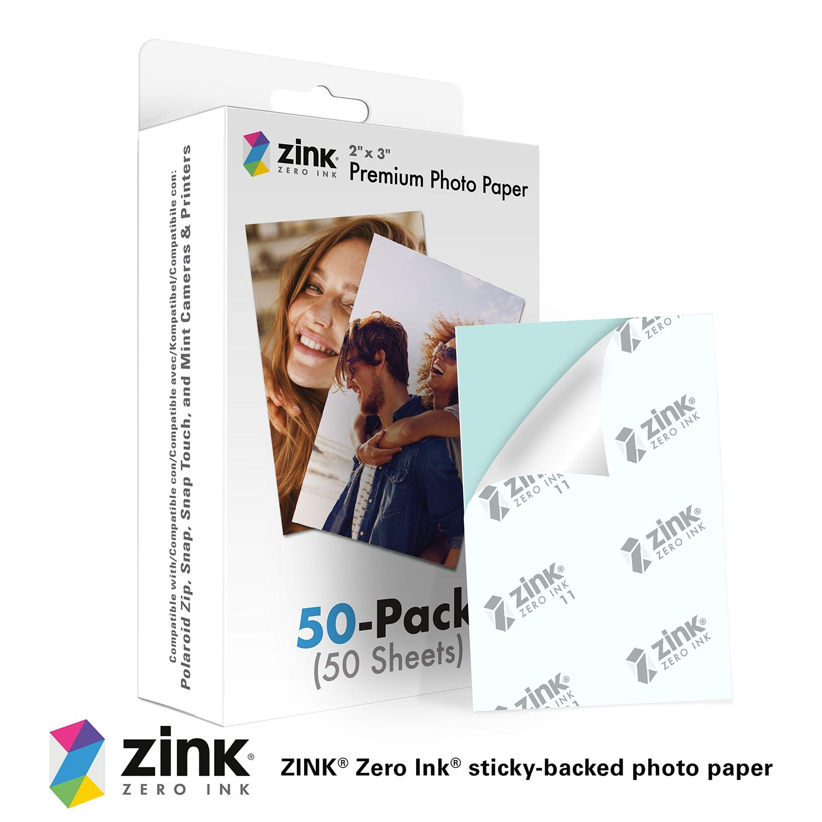 Zink 2インチx 3インチ ムインスタント写真用紙 パック PolaroidSnap Snap Touch Zip Mintカメラとプリンターに対応 50 Pack 写真用紙