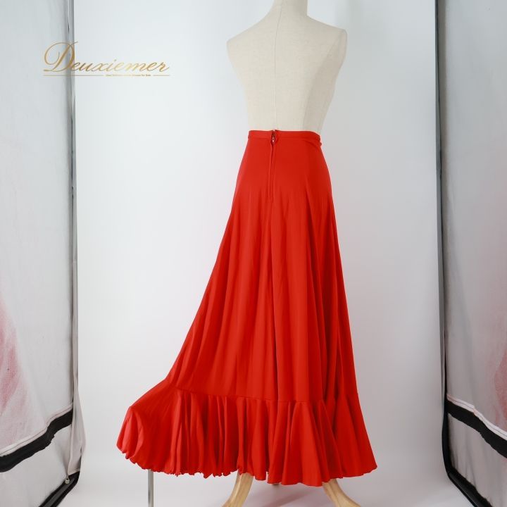 【美品 フラメンコ衣装】レッド ICHIOKU ファルダ スカート 赤 無地 フラメンコ 衣装 ファルダ スカート レッド系 赤 無地 シンプル 練習