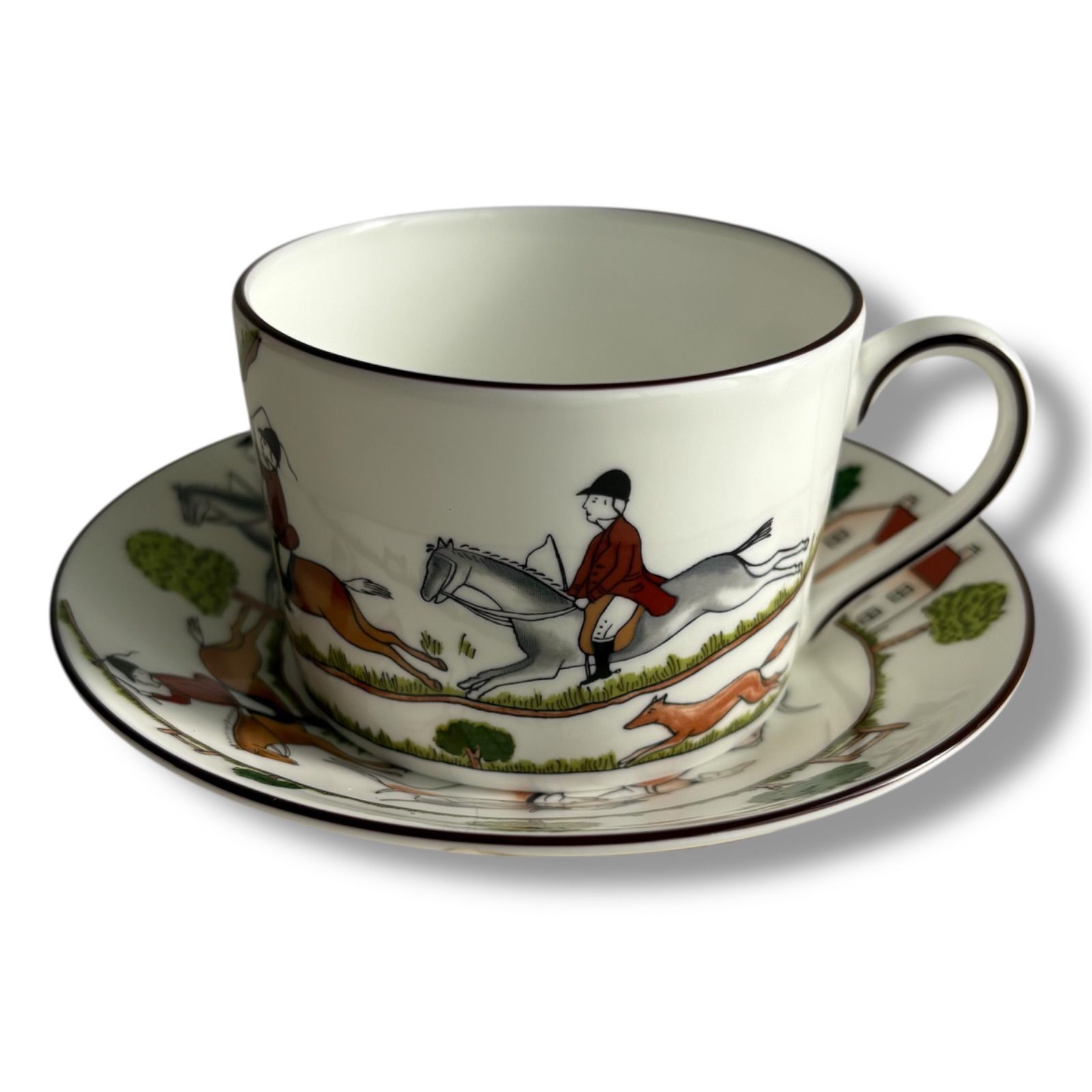 WEDGWOOD ウェッジウッド ハンティングシーン カップ＆ソーサー セット ティーカップ コーヒーカップ 英国 食器 洋食器 クラシック 伝統柄 ボーンチャイナ ブランド食器