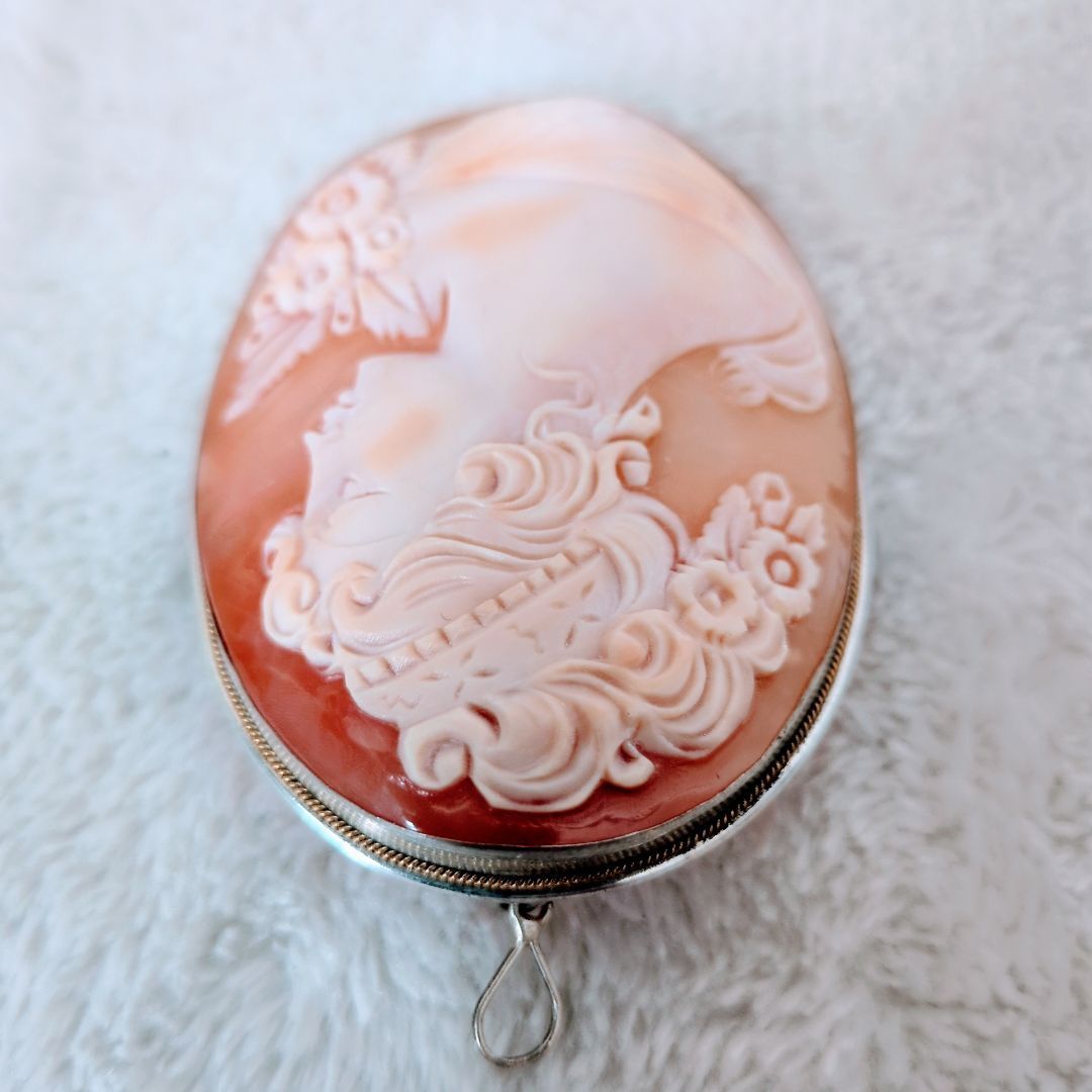 希少！ビンテージ！未使用】シェルカメオ イタリアのカメオ彫刻作家