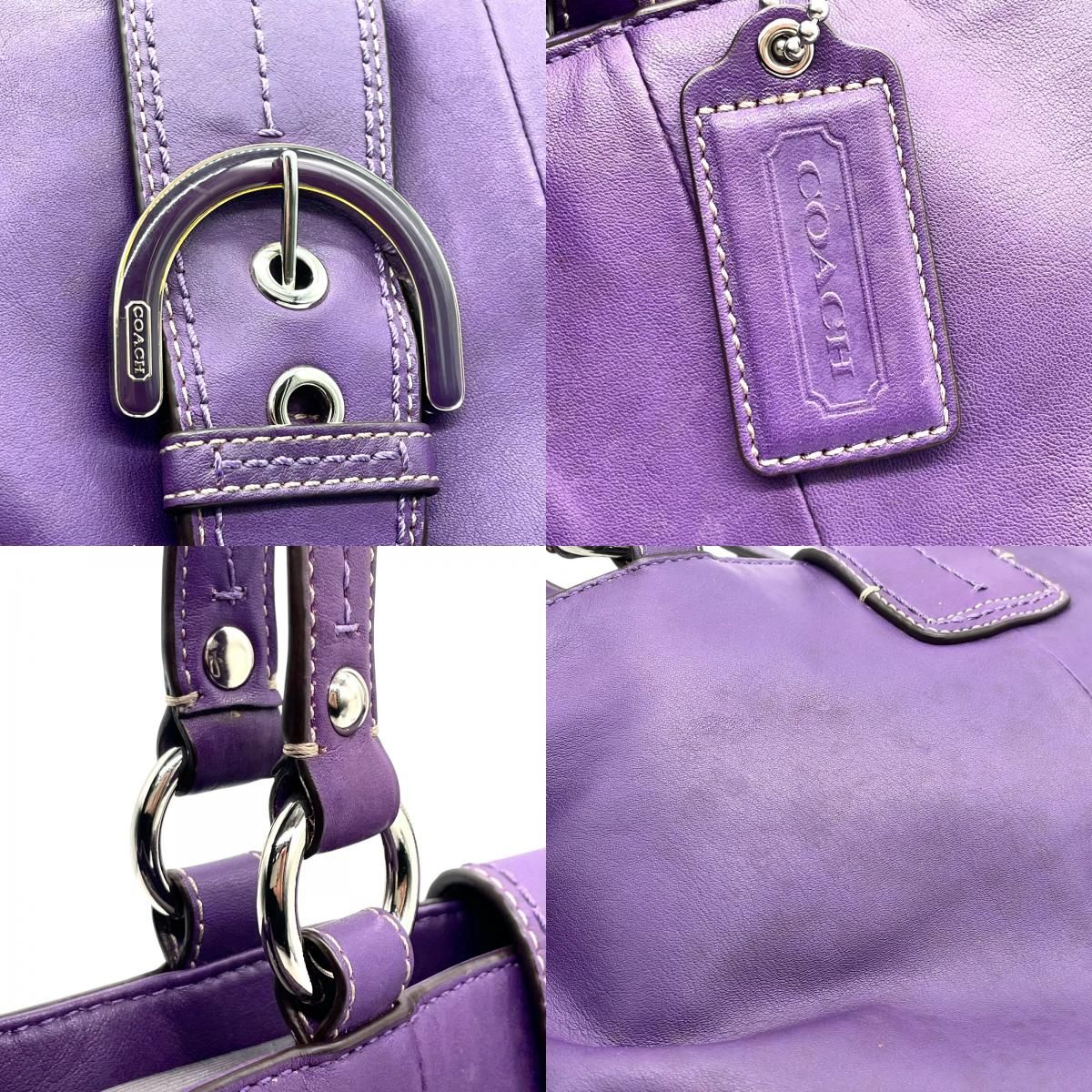 コーチ COACH ソーホー ハンドバッグ オールレザー パープル 紫