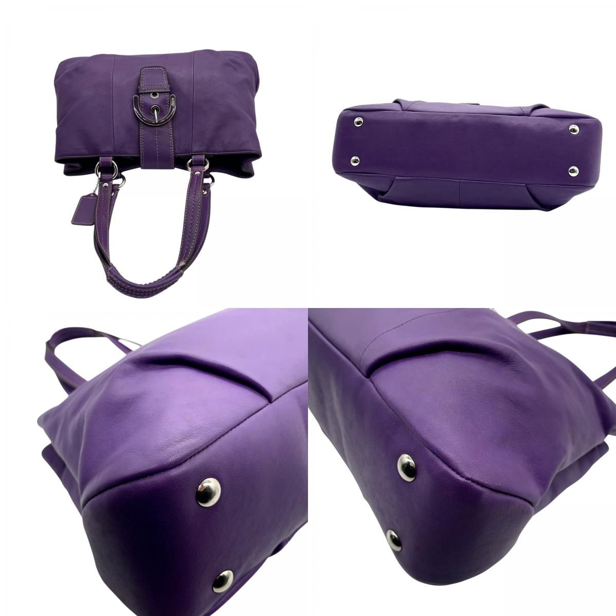 コーチ COACH ソーホー ハンドバッグ オールレザー パープル 紫