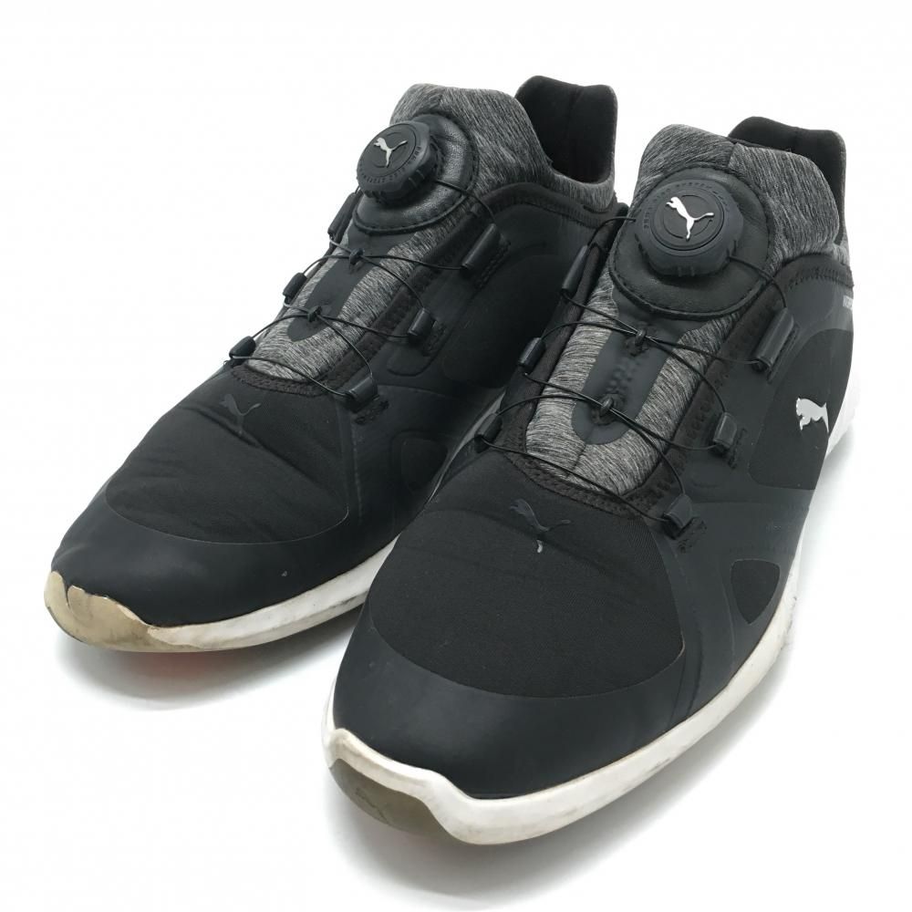 未使用です。 プーマ ゴルフシューズ 黒×杢グレー イグナイト パワーアダプト 190582