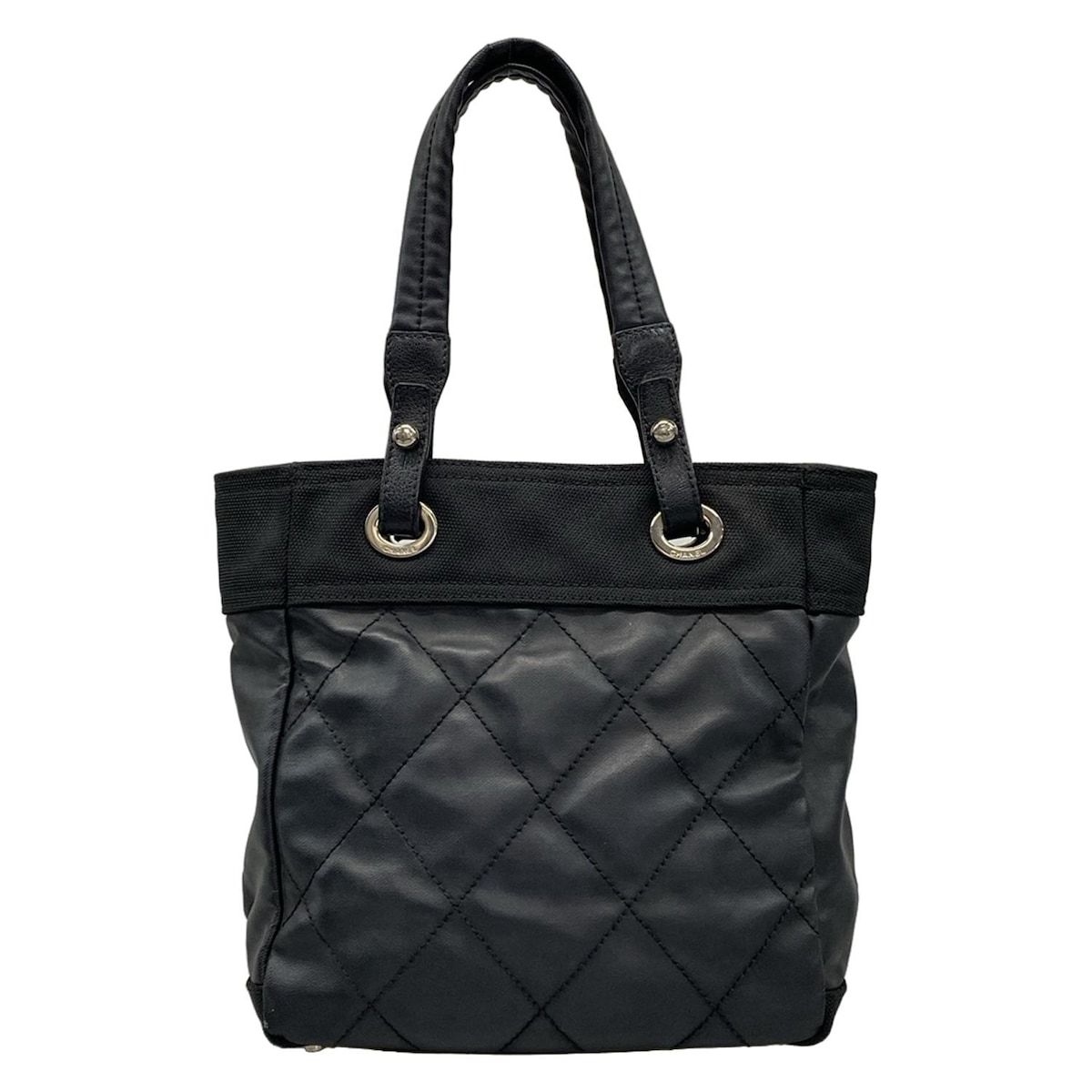 CHANEL(シャネル) トートバッグ パリビアリッツトートPM 黒 シルバー