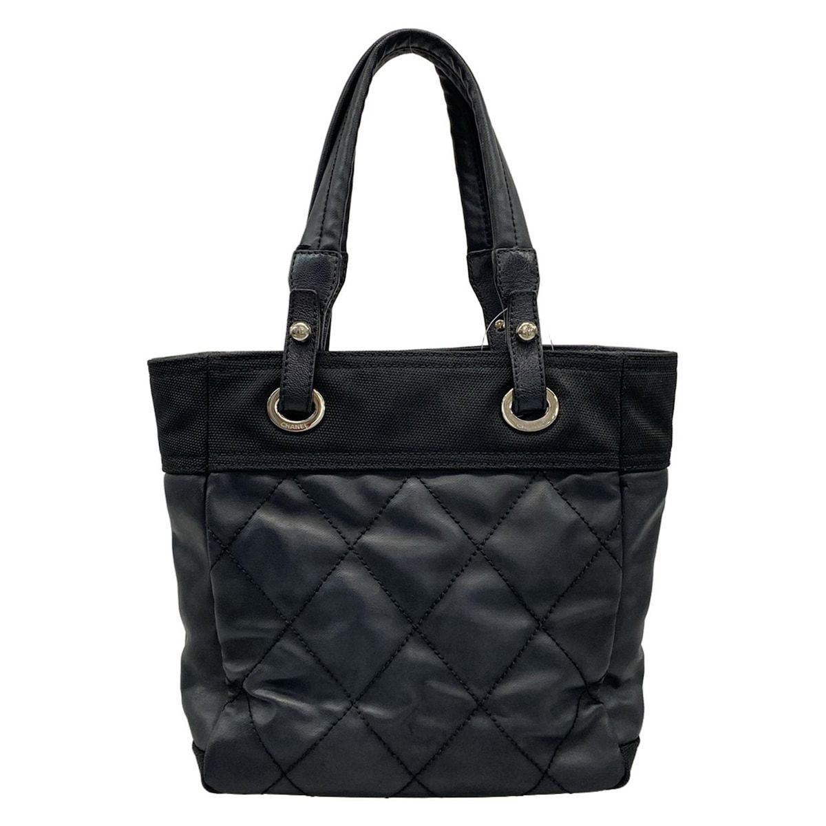 CHANEL パリビアリッツ PM トートバッグ シャネル ブラック ココマーク CHANEL（シャネル） (美品) パリビアリッツ トート PMナイロン レザー