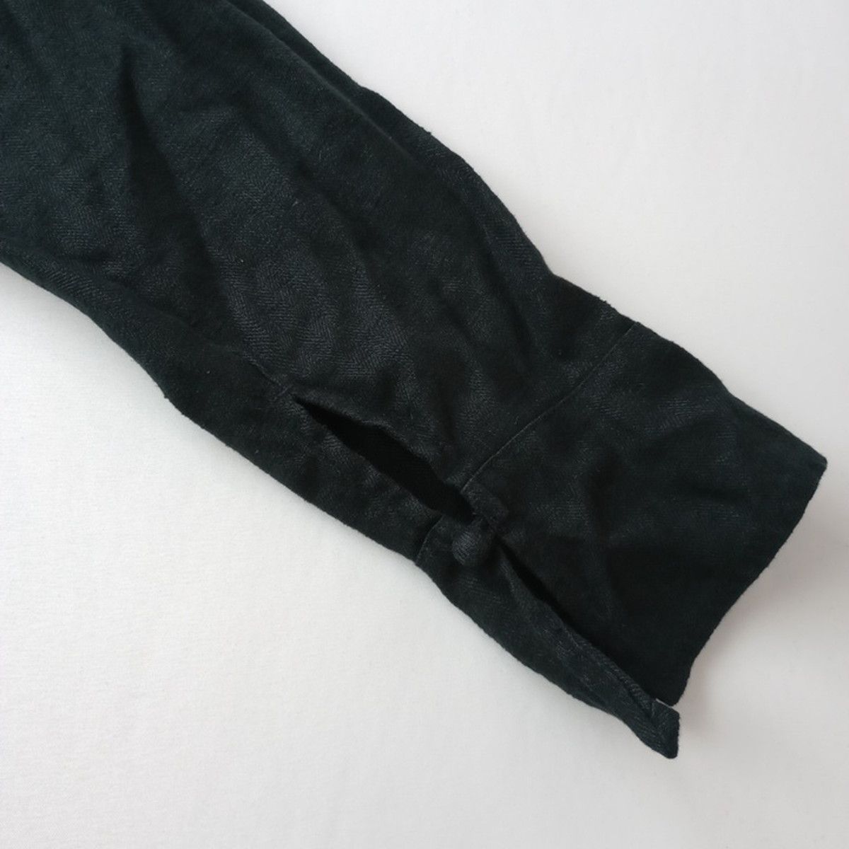 nest Robe ネストローブ くるみボタン 起毛リネンVネックワンピース 麻