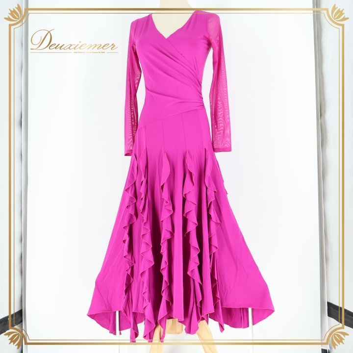 フラメンコ ワンピース 衣装 ドレス 紫 フラメンコ 衣装 ワンピース ドレス ピンク 紫 伸縮 ストレッチ