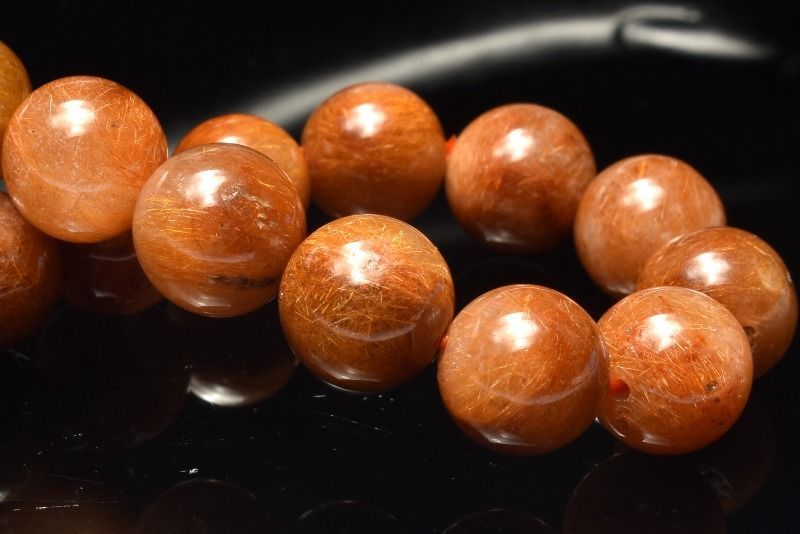 ブレスレット 4Aレッドルチルクォーツ ブレスレット9mm-9.5mm - ○濃厚 