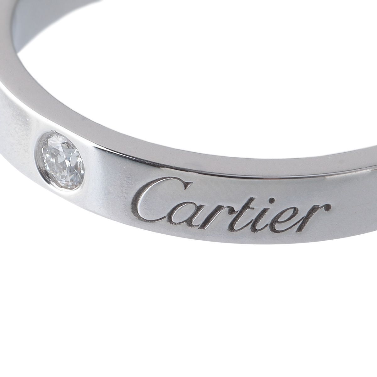 カルティエ ダイヤ リング エングレーブド Cドゥカルティエ 1PD #52 幅