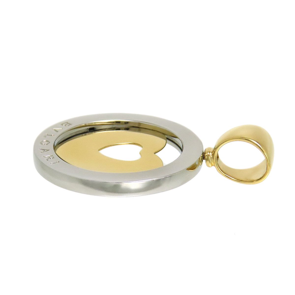 ブルガリ トンド ハート ペンダントトップ 750 (K18YG) STEEL AND GOLD