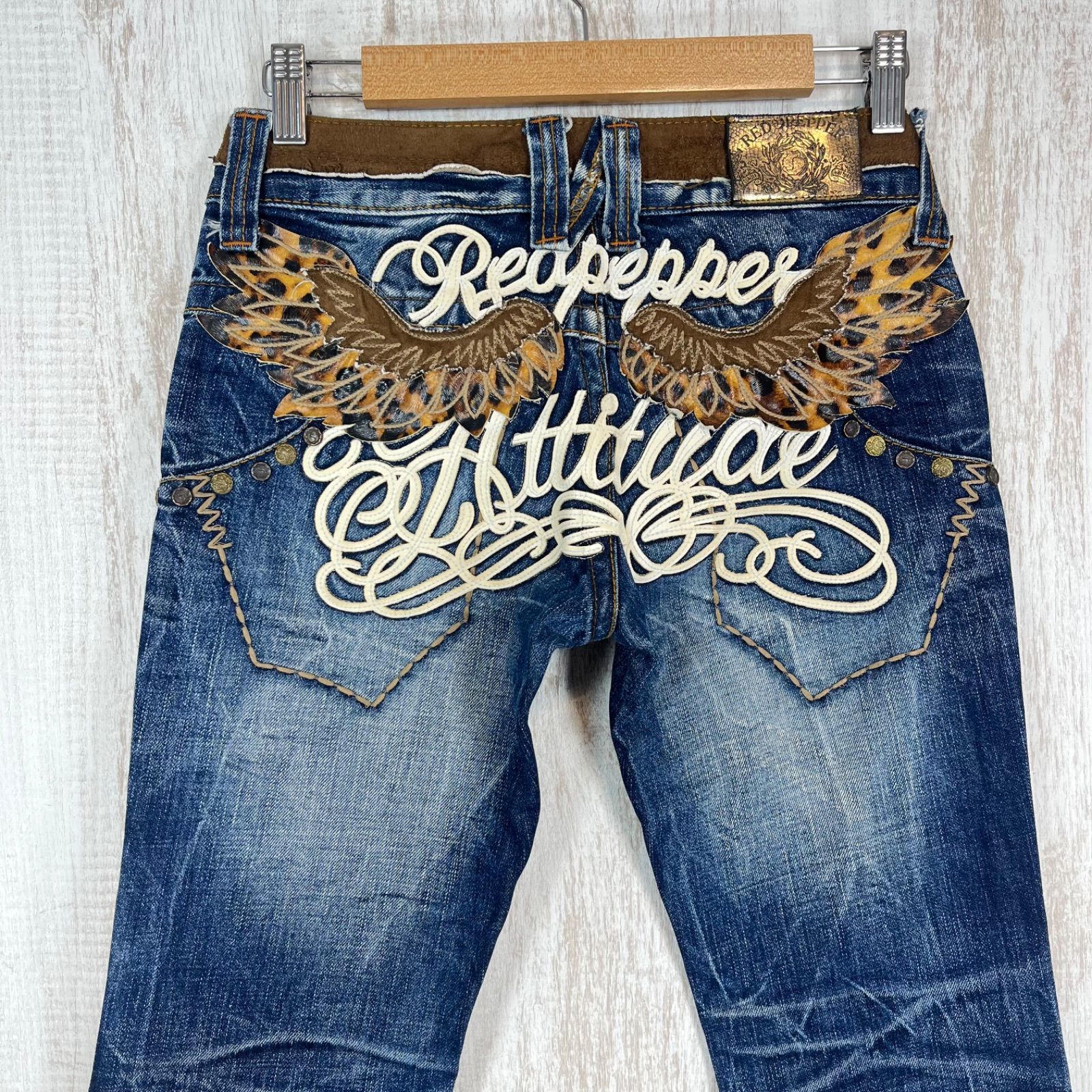 RED PEPPER レッドペッパー レオパード ヒョウ柄 ウィング刺繍