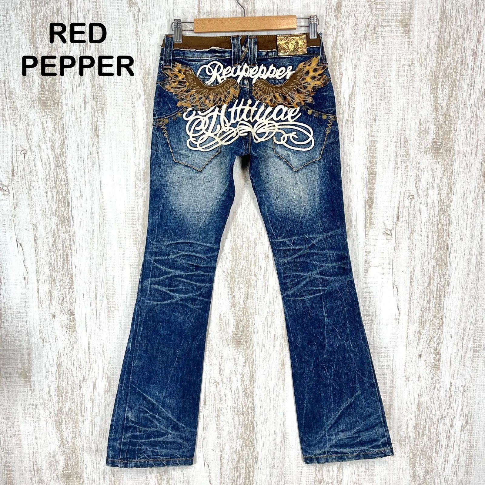 RED PEPPER レッドペッパー レオパード ヒョウ柄 ウィング刺繍