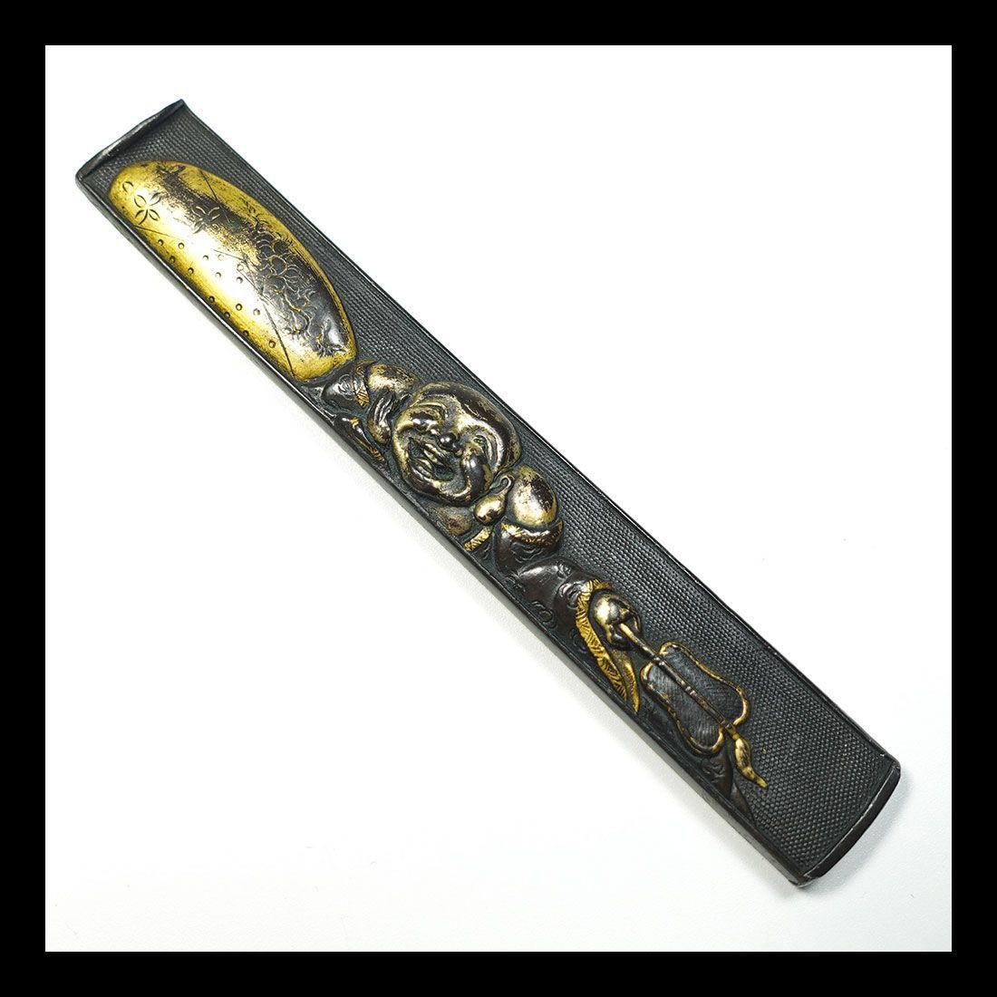 無銘 小柄 赤銅魚々子地人物に鳥図 拵 日本刀 刀装具 骨董 古美術 江戸時代 無銘 小柄 赤銅魚々子地人物に鳥図 拵 日本刀 刀装具 骨董 古美術 江戸