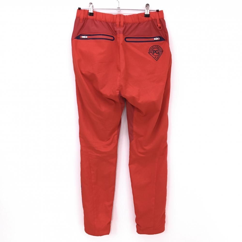 美品】パーリーゲイツ パンツ レッド×ネイビー 地模様 蓄熱裏地