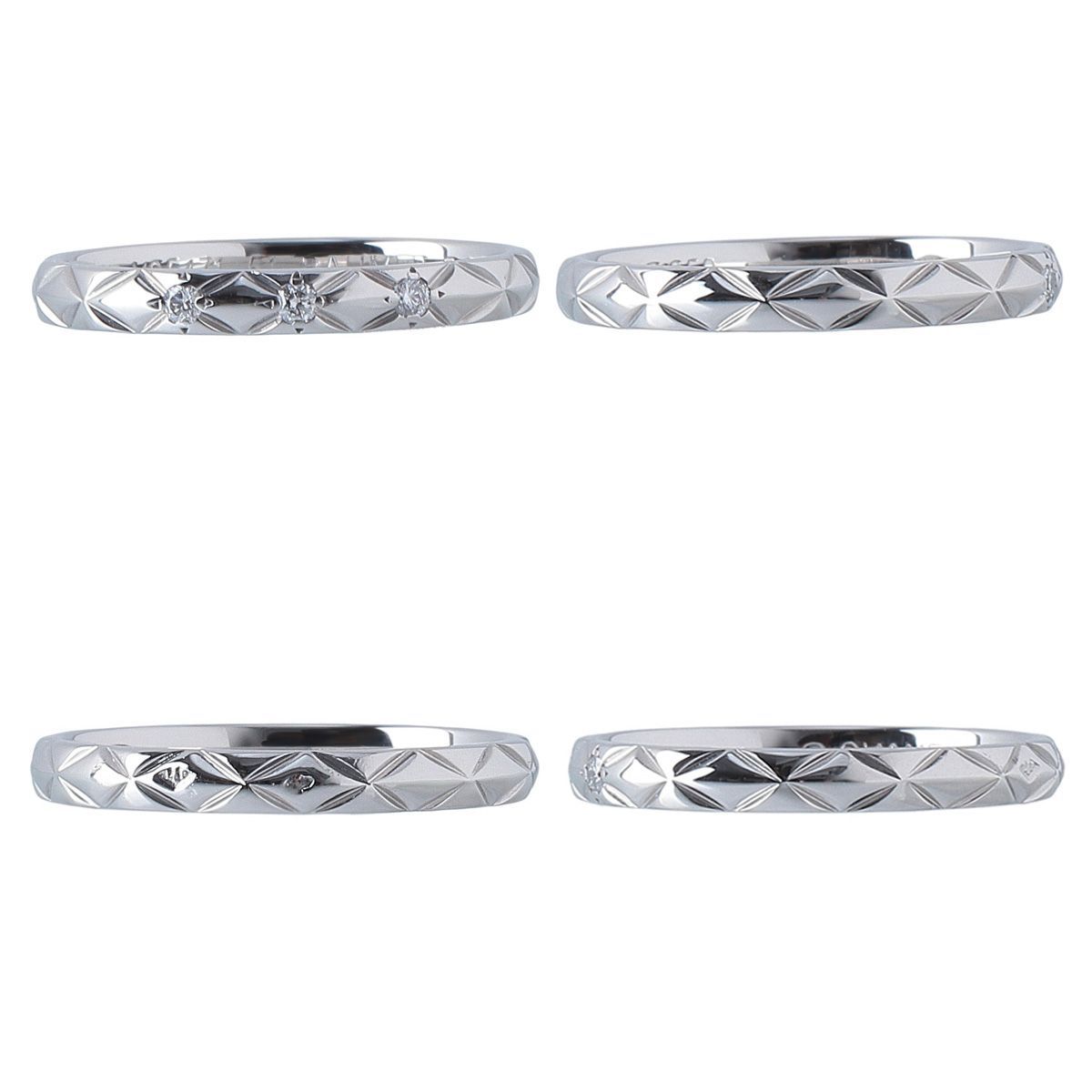 CHANEL シルバー シャネル マトラッセ リング スモール #50 シャネル マトラッセ ダイヤ リング スモール #51 3PD Pt950 J2821型