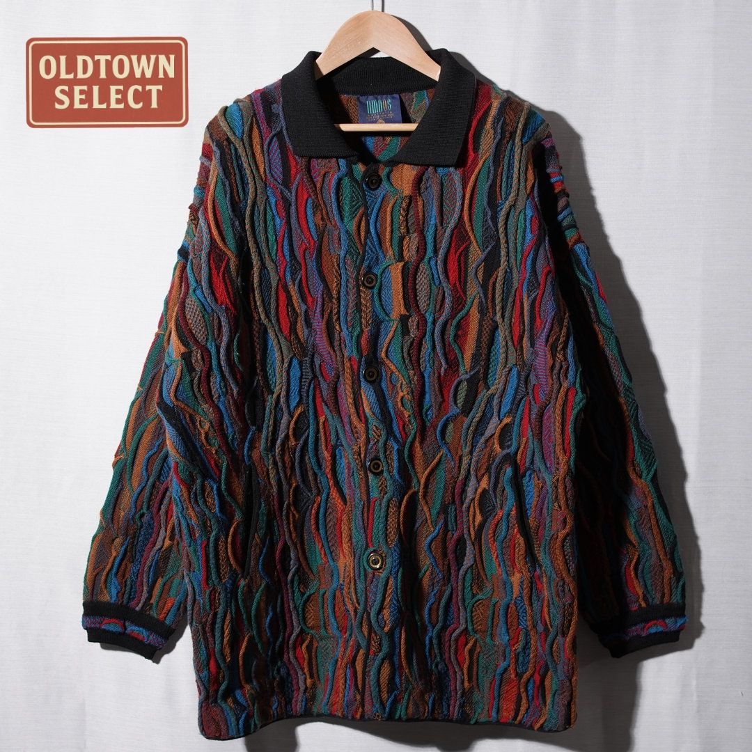 極美品 90s オーストラリア製 リムノス 3Dニット 立体編み ウール