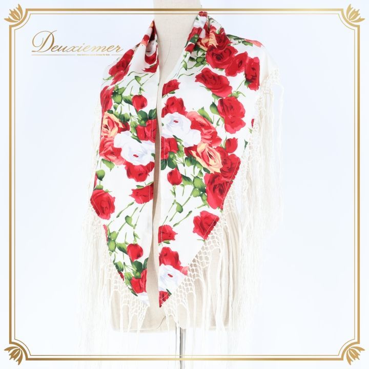 シージョ　ピンクバラ柄スペイン　オフ白フレコ　フラメンコ　衣装 シージョ ピンクバラ柄スペイン オフ白フレコ フラメンコ 衣装