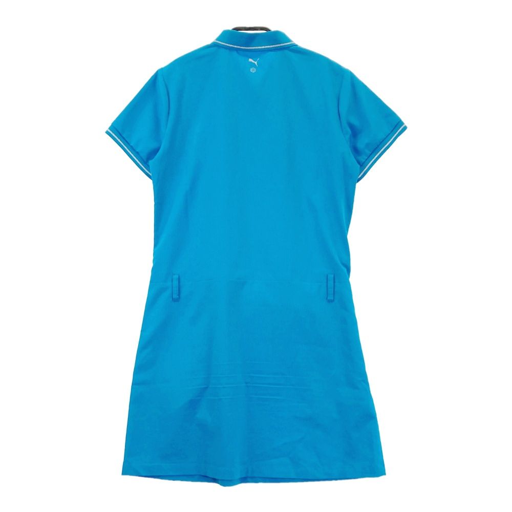 サイズ：L PUMA GOLF プーマゴルフ 半袖ポロワンピース ストライプ柄