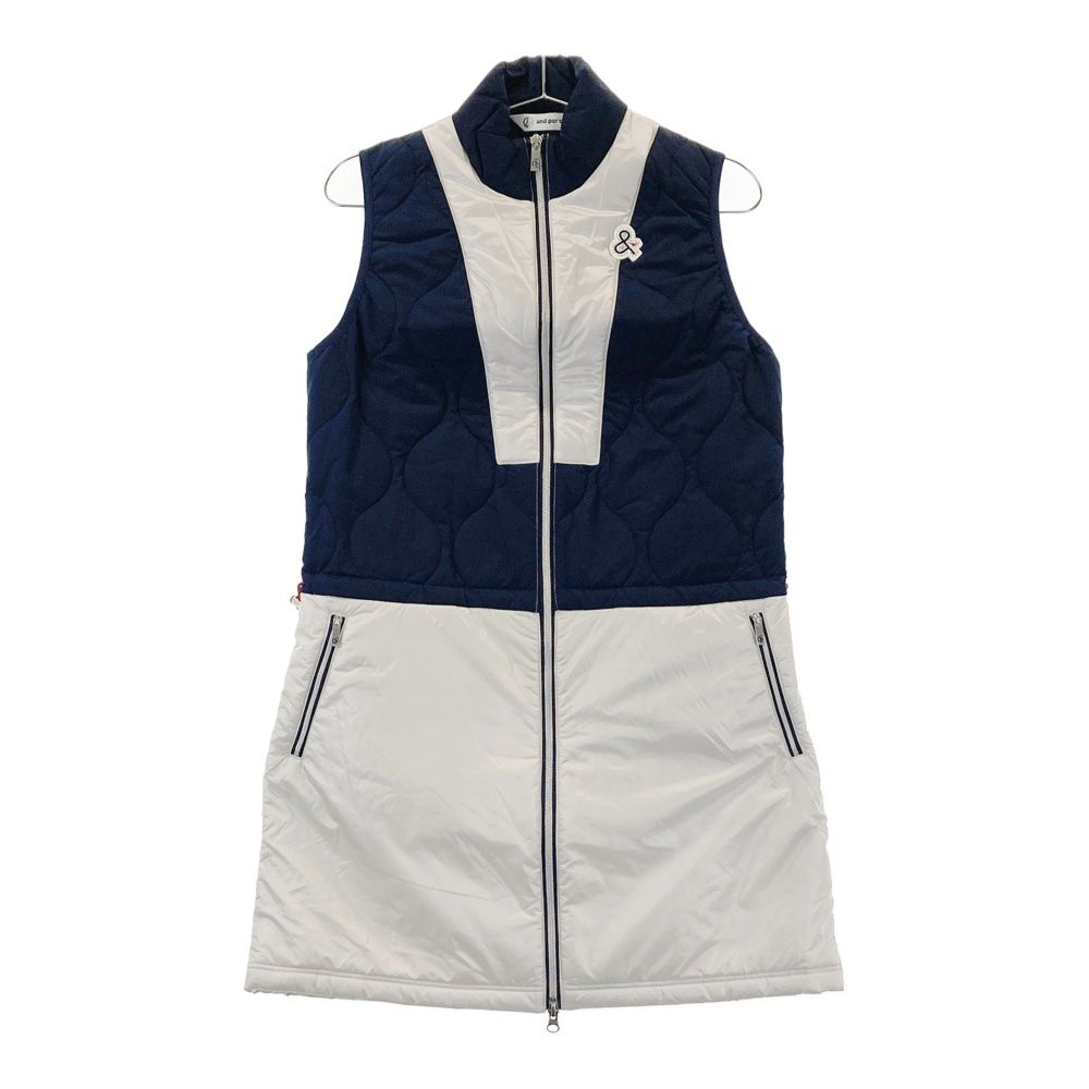 美品⭐︎and per seアンパスィ　ノースリーブベストワンピース　Ｌ サイズ：M AND PER SE アンパスィ 中綿 ノースリーブワンピース ベスト