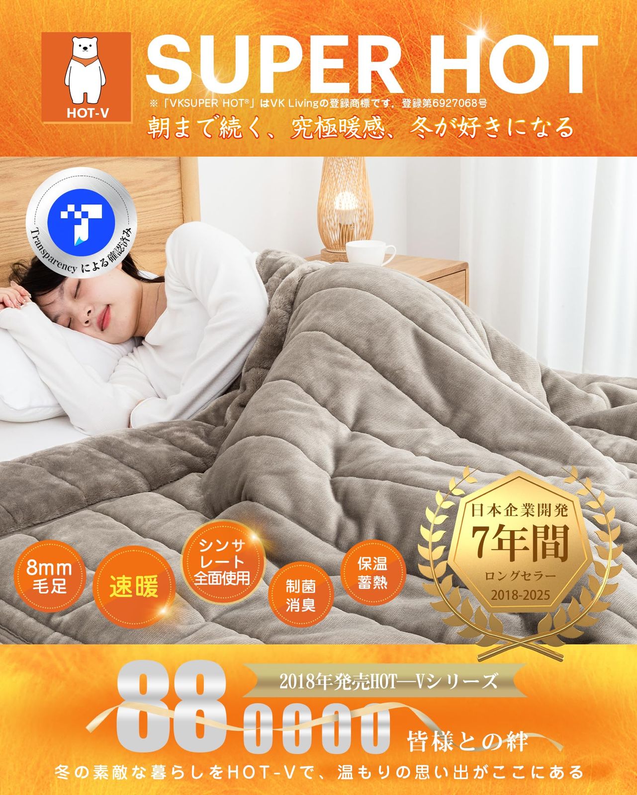 VK Living シンサレート毛布 厚手 シングル 冬用 【SUPER HOT