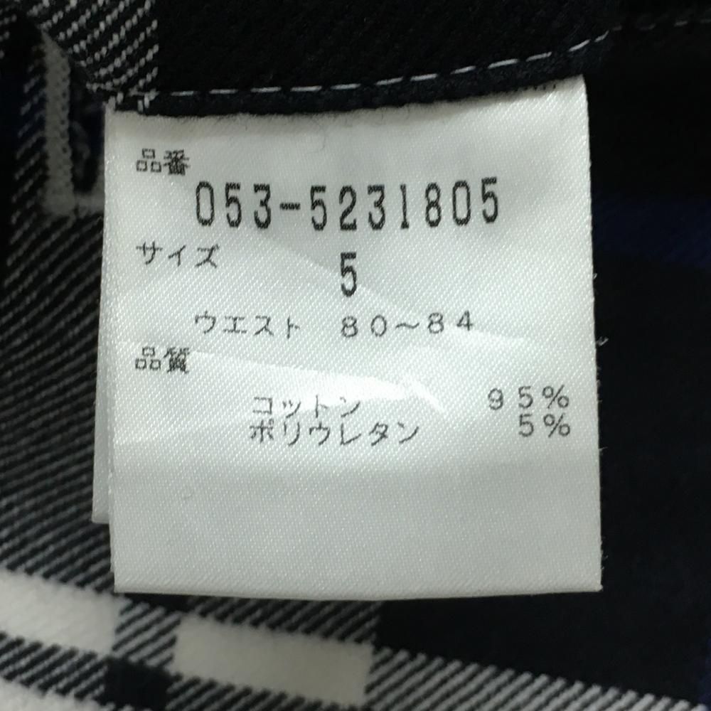 パーリーゲイツ パンツ ネイビー×白 チェック メンズ 5(L) ゴルフ