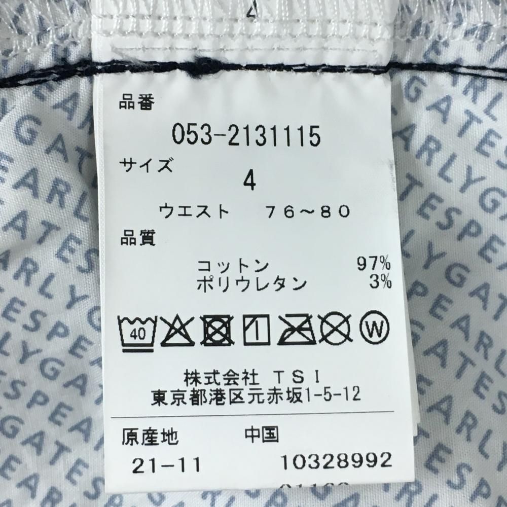 美品】パーリーゲイツ パンツ 黒×白 ロゴ総柄 ストレッチ メンズ 4(M