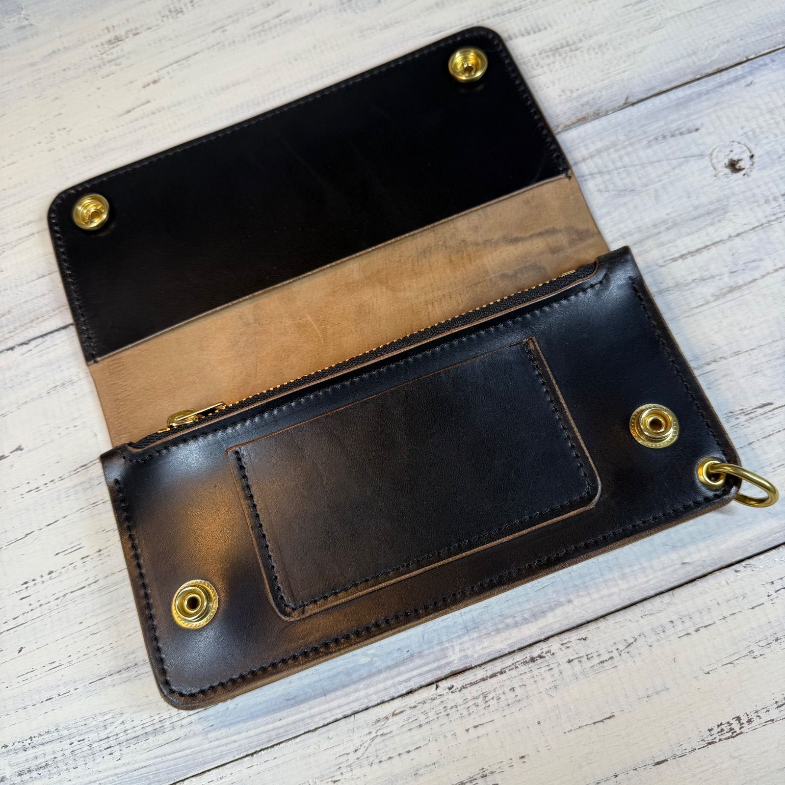 トラッカーウォレット ロング 3層】ホースバット ゴールド TALON