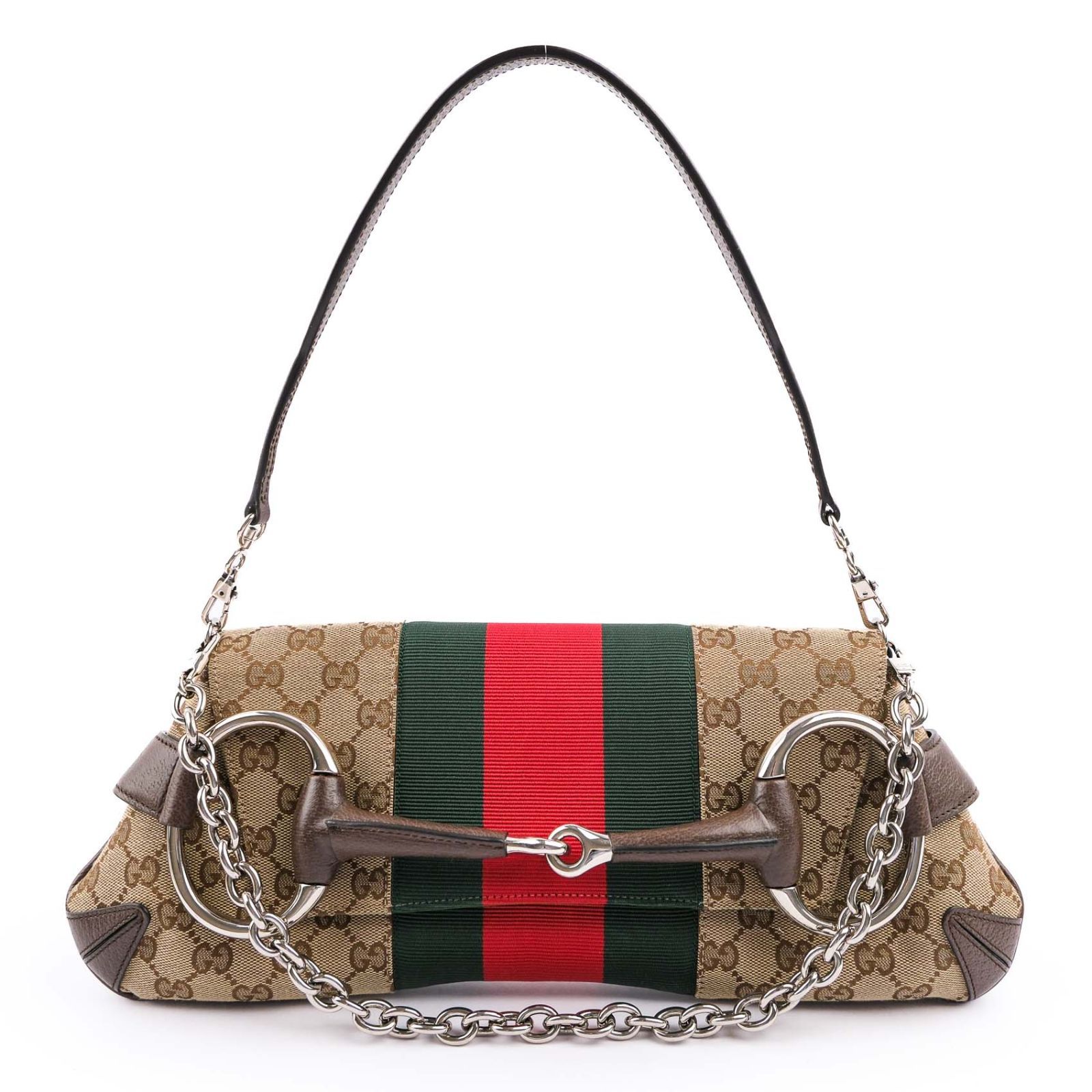 中古】【美品】GUCCI グッチ GGキャンバス ホースビット キャンバスx