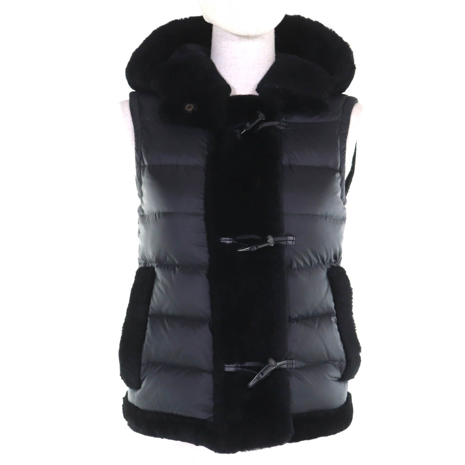 美品◇EMMETI エンメティ ダブルジップ トグルボタン フード付き